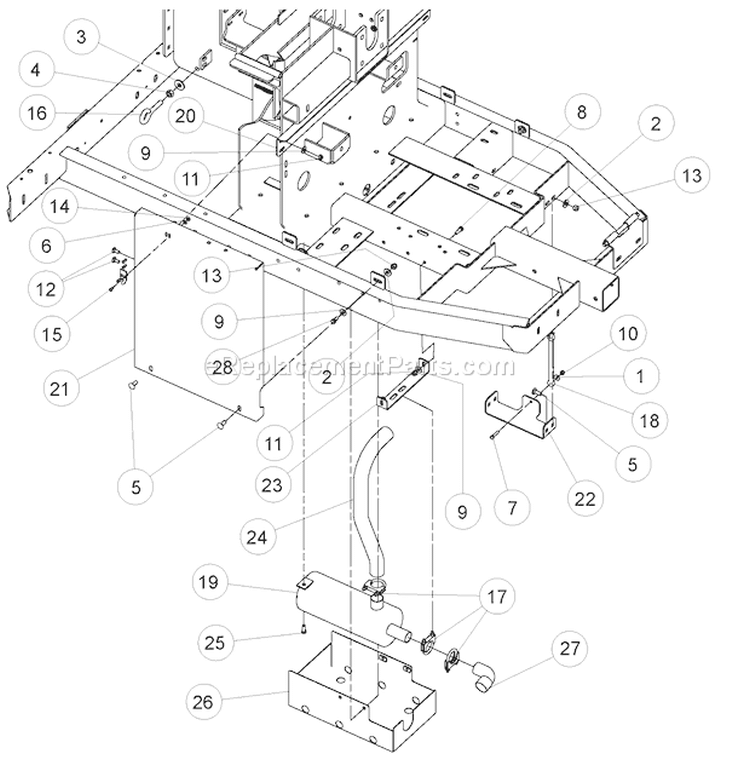 RightáPaneláAssembly Diagram and Parts List for CH6993H 76635 Bear Cat Chipper Shredder